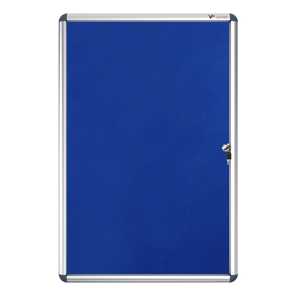 VIZ-PRO Tamperproof Lockable Noticeboard Class 1 Aluminium Framed