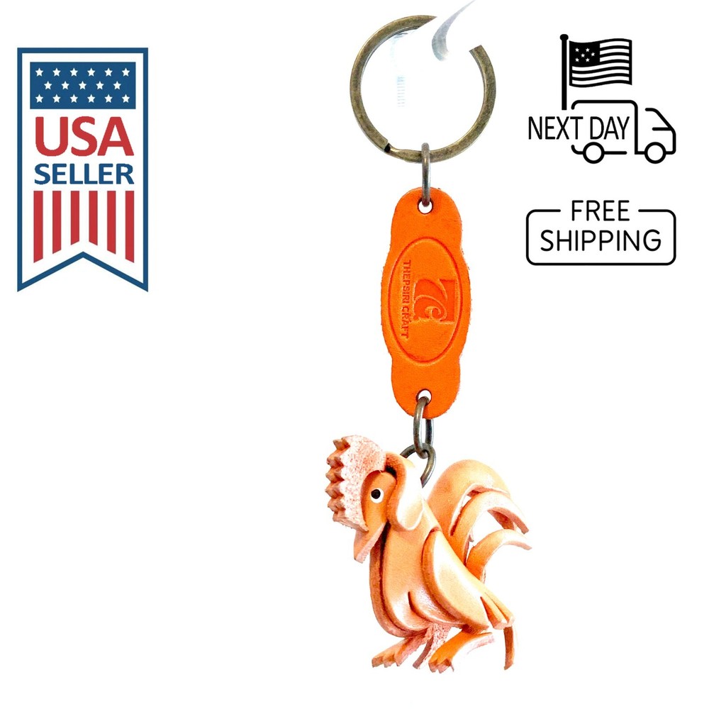 CHICKEN Handmade Leather Keyring