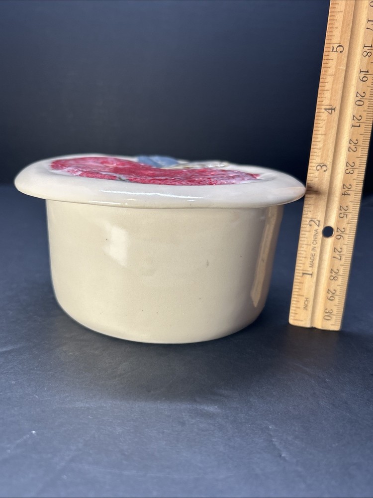 Studio Art Pottery Butter Bell Apple Signed