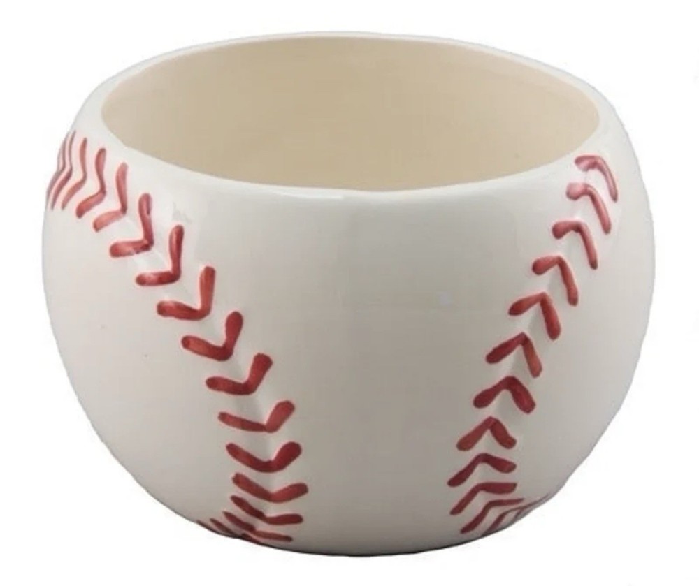 Ceramic Baseball Planter / Candy Dish, Basket, Centerpiece Ect.