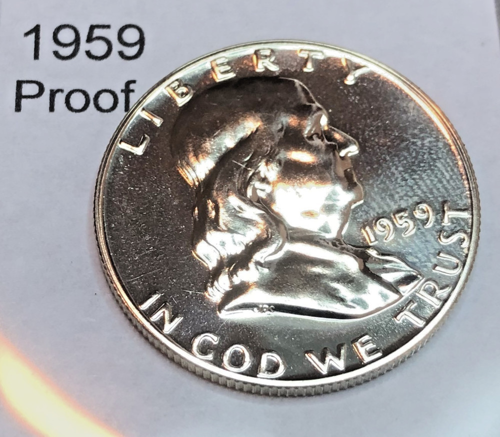 1959 Gem Proof Franklin Half Dollar, 90% Silver