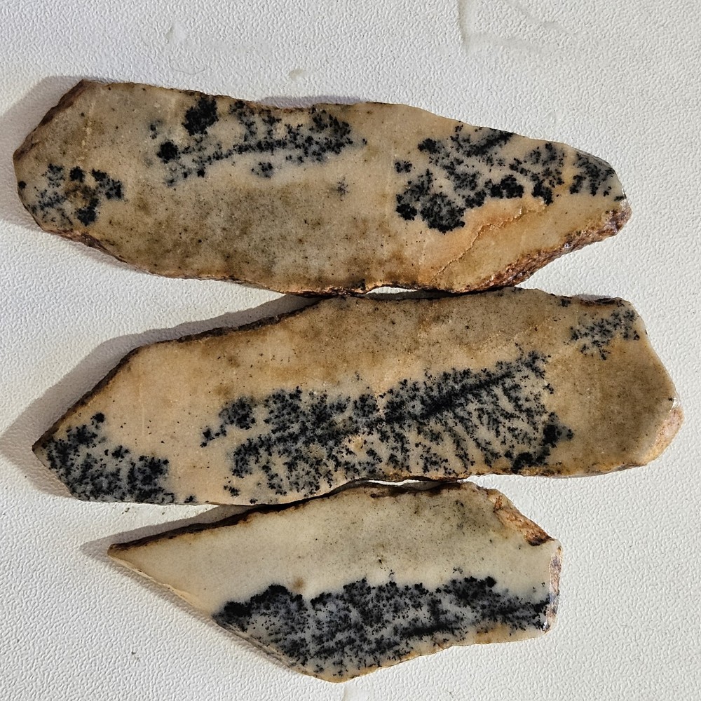 Agate With Dendrites Three Lapidary Slabs 52 Grams