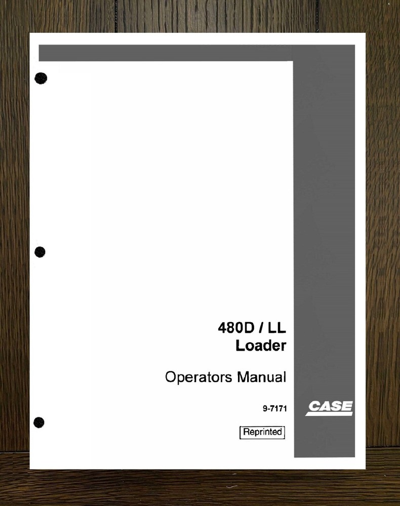 Tractor Operator Manual Fits CASE 480D 480LL Loader Backhoe & Loader Landscaper