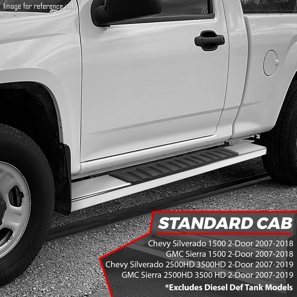 For 2007-2019 Chevy Silverado Regular Cab 6.75" Side Step Bar Running Boards