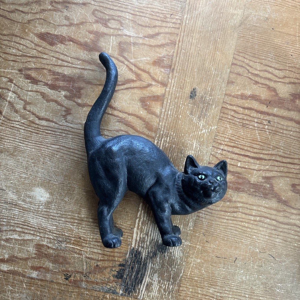 Cast Iron Black Cat Arched Back