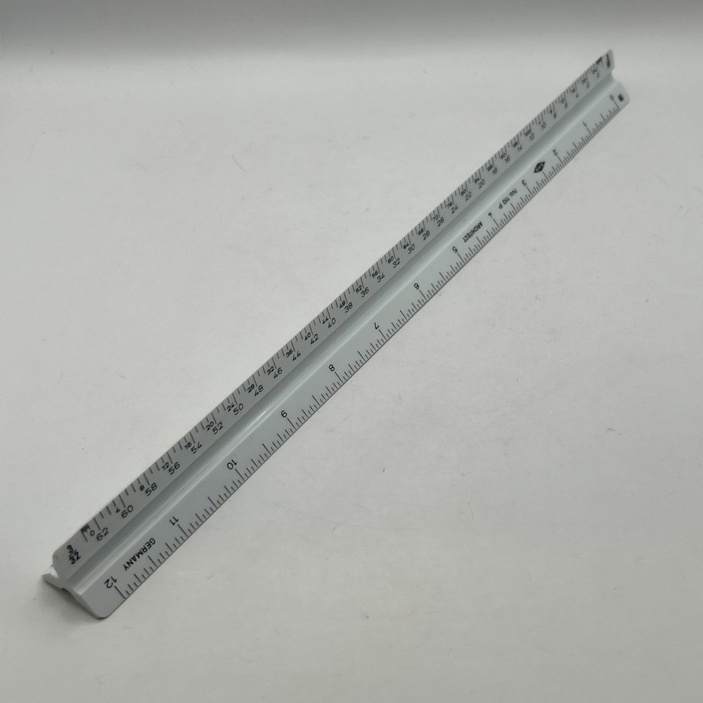 Alvin No. 110P Precise Triangle Architect Drafting Scale Ruler Germany 12"