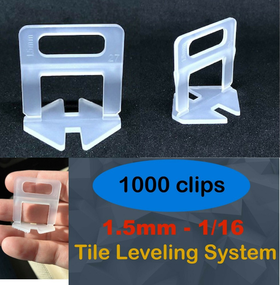 1000xPcs 1.5mm- 1/16" Tile Flat Leveling System Floor Wall Spacers