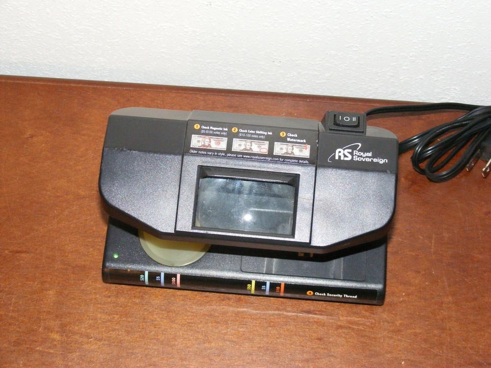 ROYAL SOVEREIGN COUNTERFEIT DETECTOR RCD-3 PLUS**MISSING UV BULB**TESTED