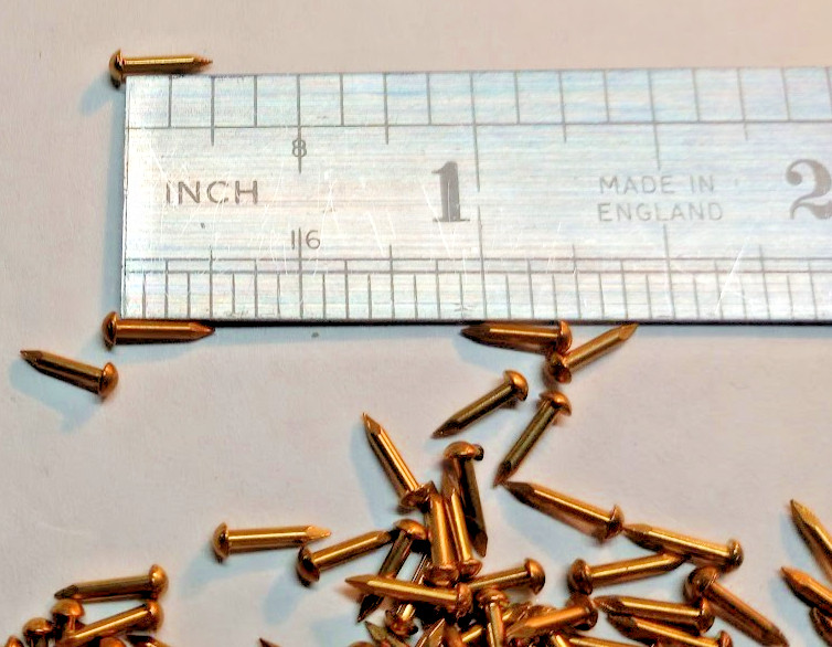 100 Solid Brass Escutcheon Pin Size #18 x 1/4"