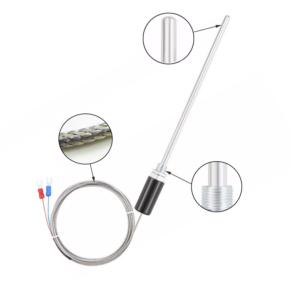 Thermocouple Temperature Sensor K Type 1-5m Cable 200mm Probe Handle 400℃ 752℉
