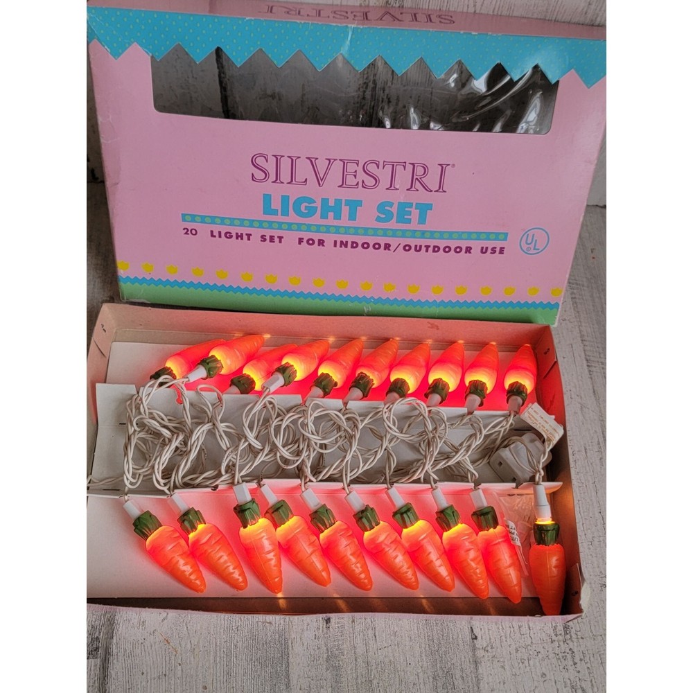 vintage Silvestri Easter carrot string set light up 20 count spring