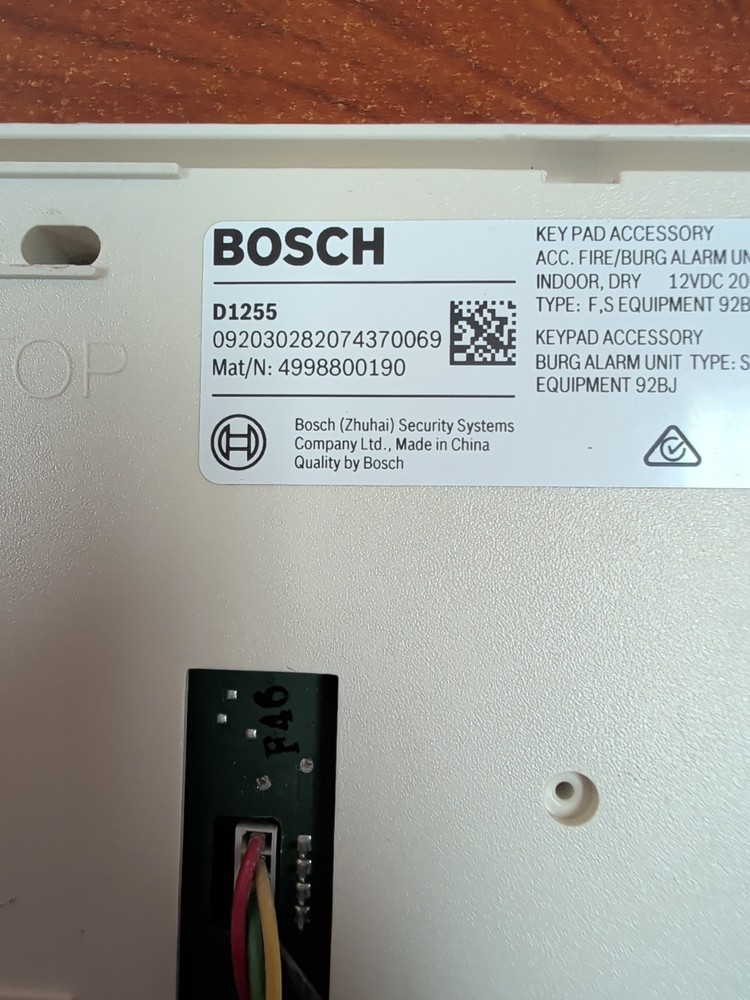 Bosch D1255 Alpha Numeric Wired Security Keypad, 12VDC, White
