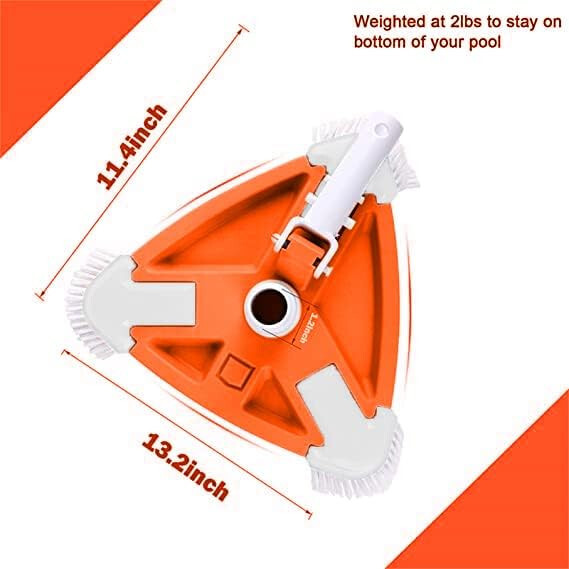 SINADA Pool Special Vacuum Head Triangle with Side Brush Universal Rotatable Hos