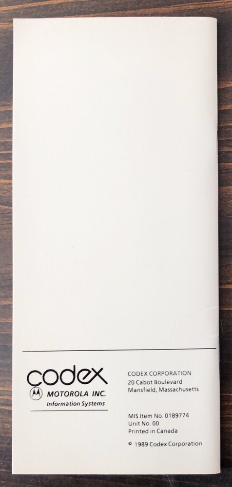 Codex - 6505/6525 PAD Operator's Reference Guide