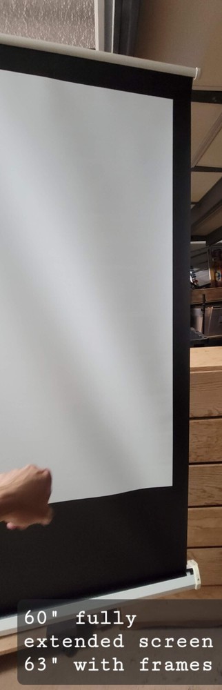 PANOVIEW Projection Screen Pull Down Manual White 91" Diagonal 87" Long