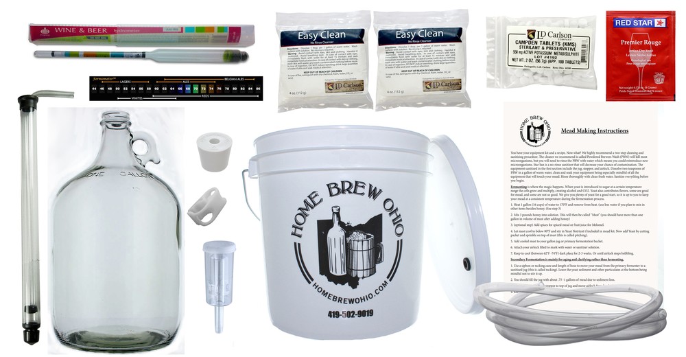 Starter Mead Making Kit (1 gallon batch with bucket)