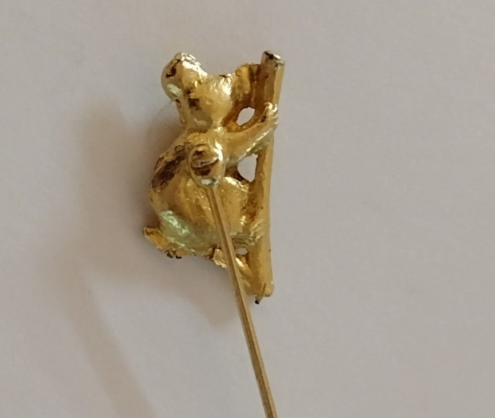 Koala Bear Gold Toned Short Stickpin