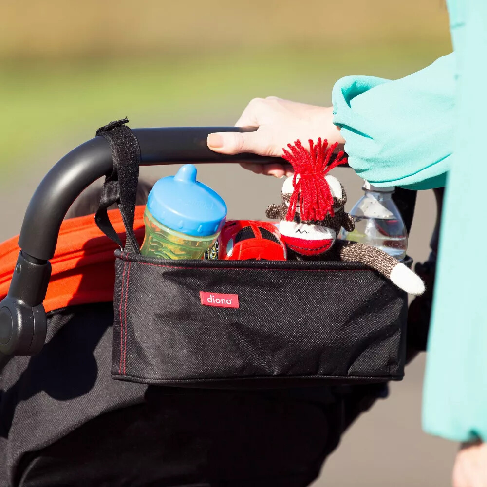 Diono Buggy Buddy Universal Stroller Organizer with Cup Holders Zippered Pockets
