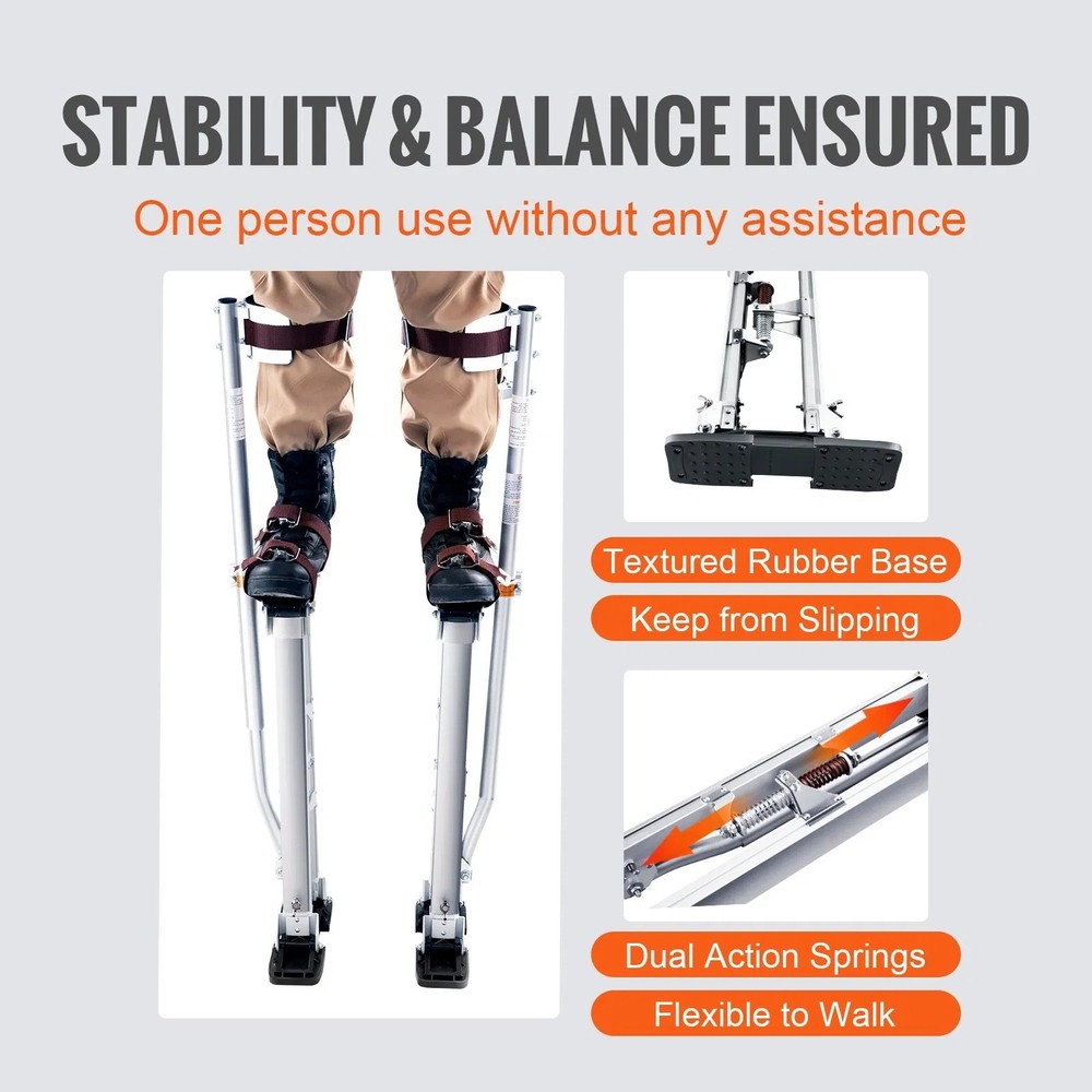 Drywall Stilts, 24''-40'' Adjustable Aluminum Tool Stilts with Protective Knee