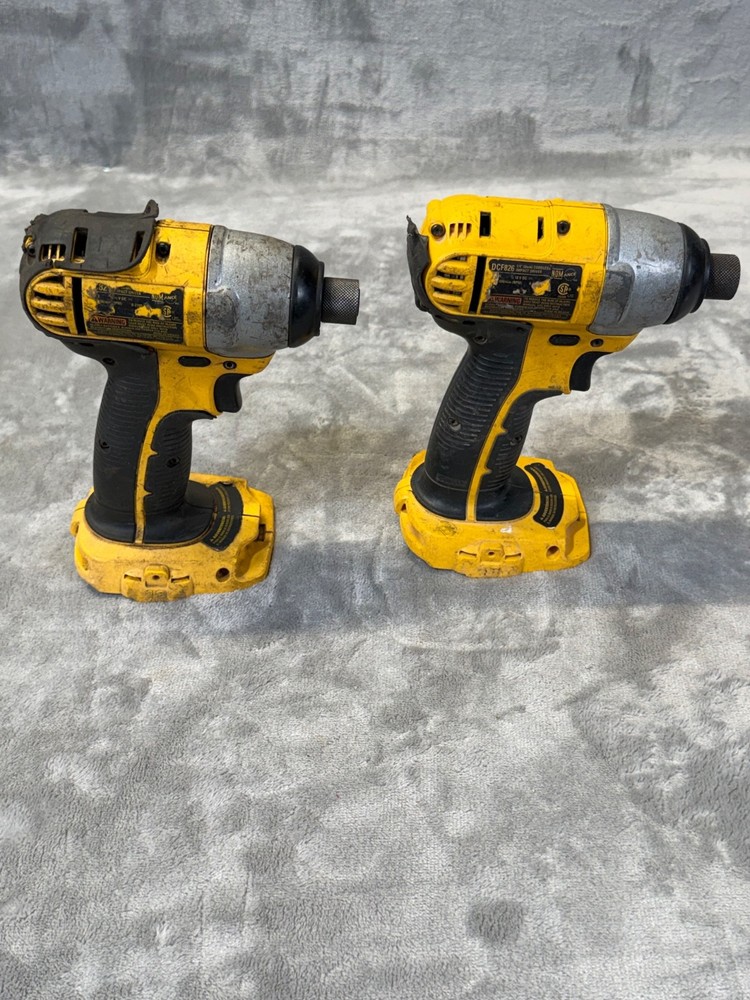 (2) DeWalt DCF826 18V Cordless Impact Driver Bare Tool UNTESTED AS IS