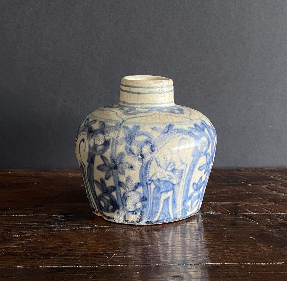 Early Circa 1400Ming Blue Decorated Pot