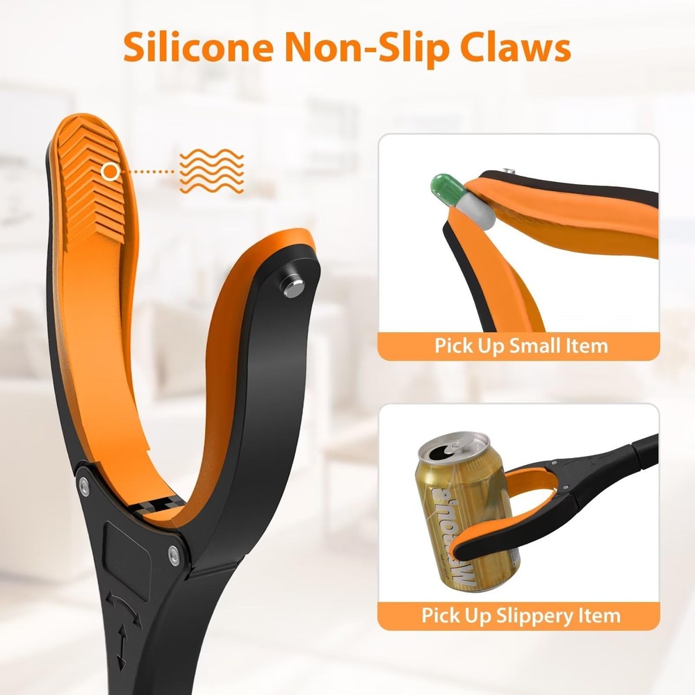 32 Foldable Grabber Tool 2-Pack with 360° Rotating Jaw Magnet, Lightweight