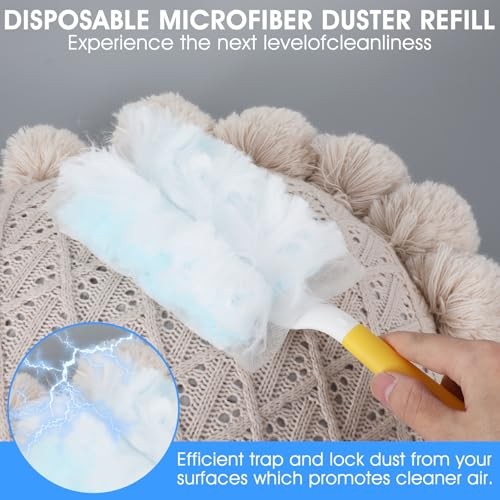 120 Pcs Duster Refills, Electrostatic Disposable Dusters Refills Blue White