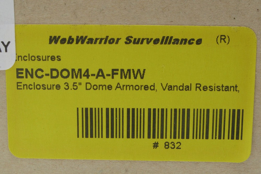 Security Camera Armored Dome, Flush Mount, 3.5" Vandal Resistant