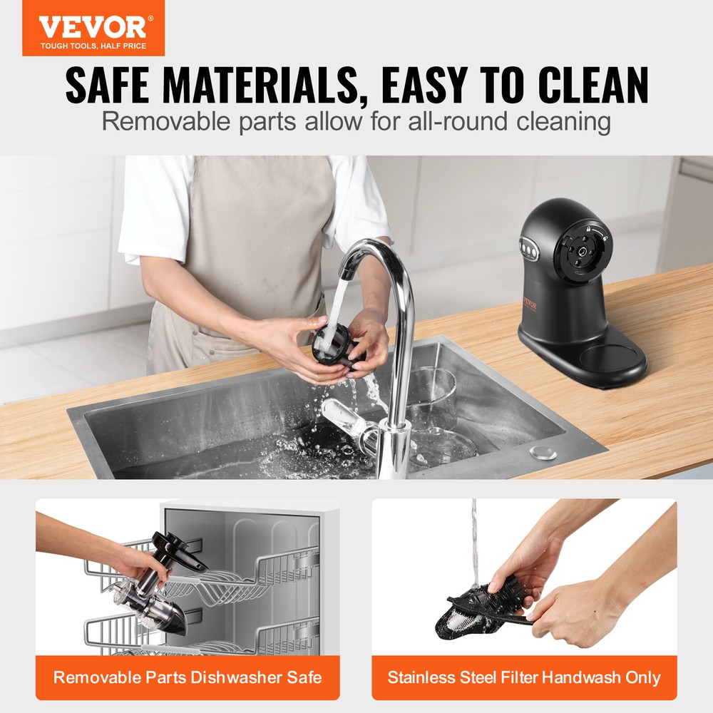 VEVOR Masticating Slow Juicer Electric Cold Press Squeezer Juice Extractor 200W