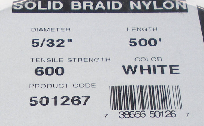 Unicord Solid Braid Nylon Rope 5/32" x 1000 Ft