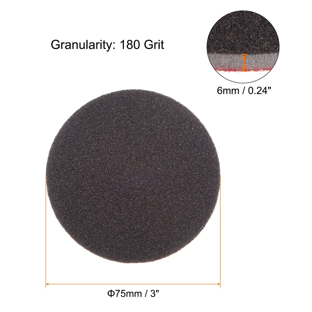 25pcs 180 Grit 3-inch Sponge Pad Sanding Sponge Hook and Loop Sanding Disc