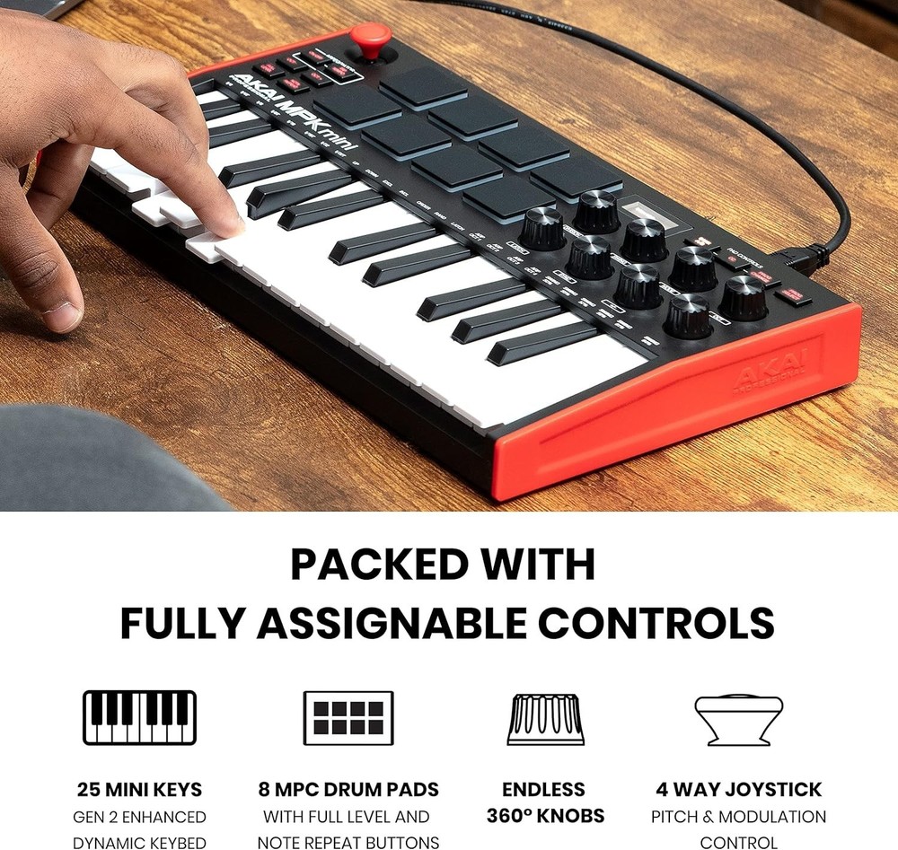 Versatile USB MIDI Controller with 8 Backlit Pads & Native Instruments Bundle