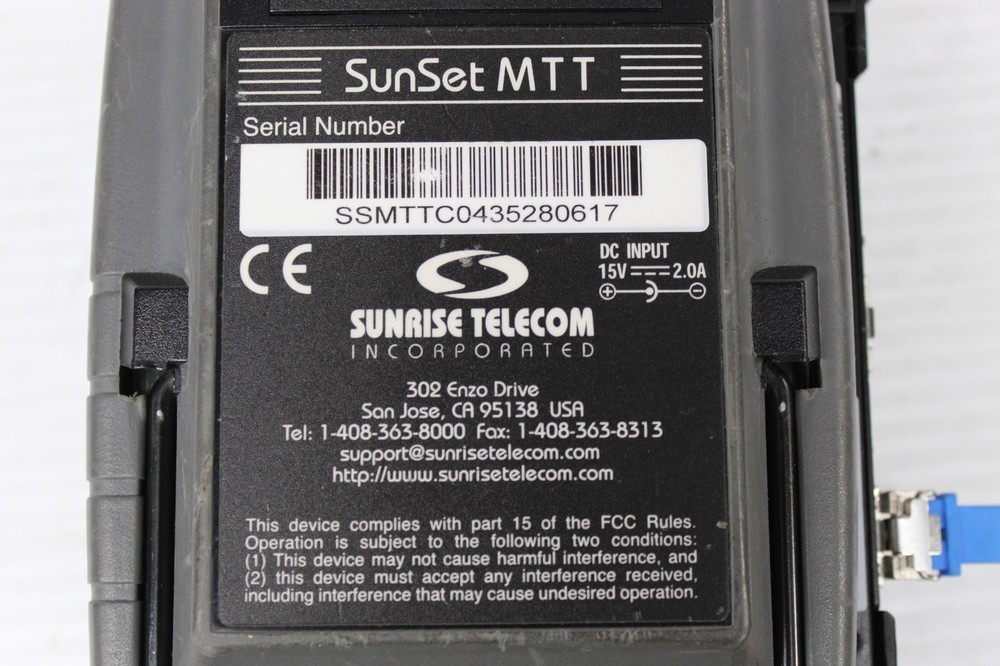 Sunrise Telecom SunSet MTT Basic Color Handheld Test Set w/1000 base SX Module