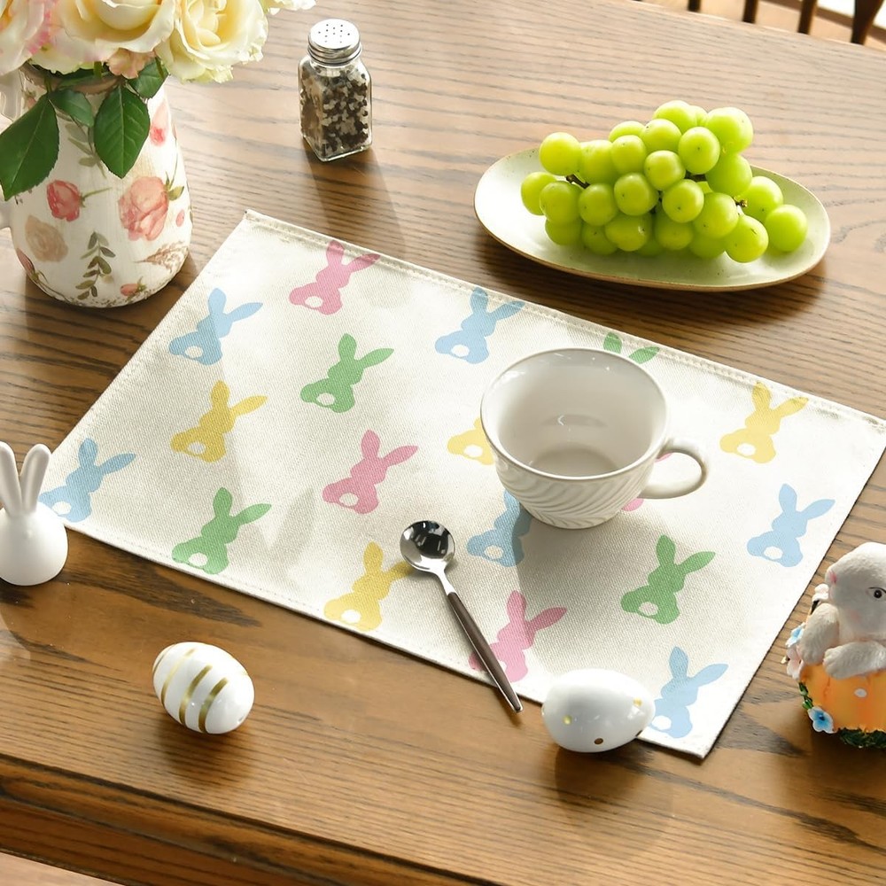 Artoid Mode Colorful Bunny 12" x 18", Rectangular 4 Pcs, Pink