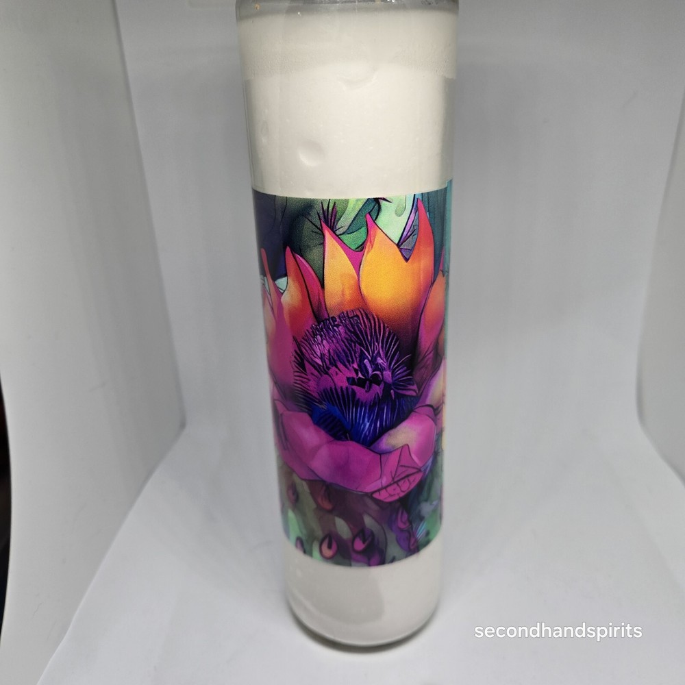 7-Day Prayer/Religious Candle Jar Floral Pattern