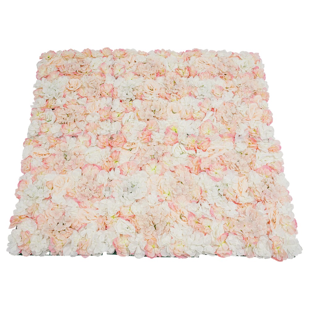 Artificial Flower Wall Backdrop 6 Panel Set Wedding Decor Champagne White Roses