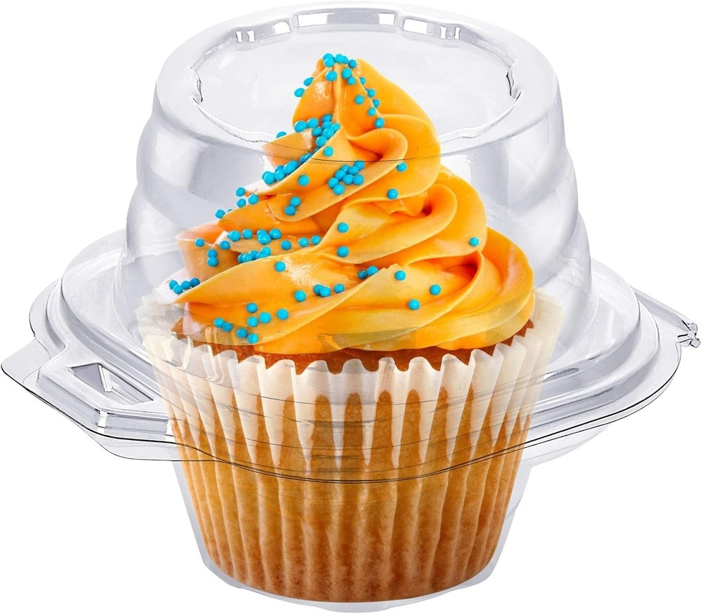 Elegant 50-Pack Cupcake Boxes - Durable Stackable Containers for Celebrations