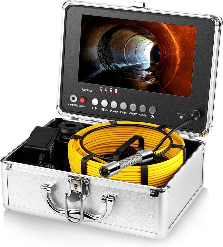 ESANHAO Sewer Camera 9'' Screen Endoscope Video Pipe Inspection Camera 25m