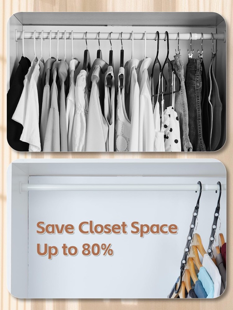 Black Magic Space Saving Hangers 10 Pack, Premium Smart Hanger Hooks, Sturdy ...
