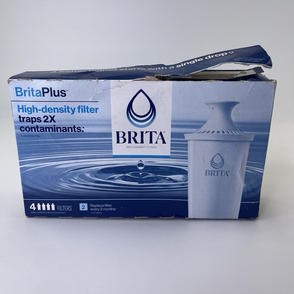 Brita Plus Replacement Water Filter, BPA-Free, High-Density Pitchers 4 PACK
