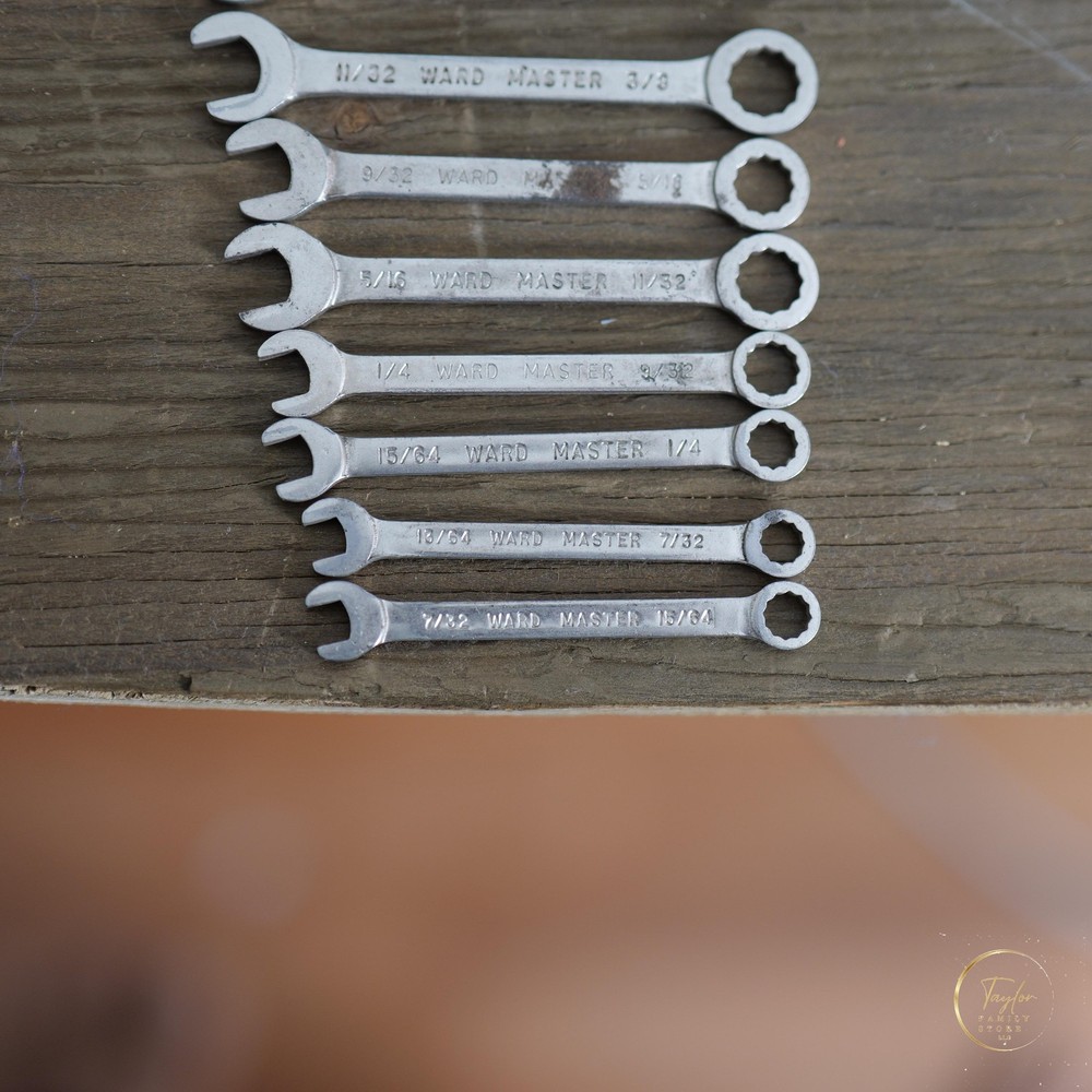 Vintage Ward Master Ignition Wrench Set SAE Combination Open Box End 8 Piece