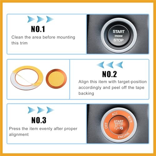 Engine Start Stop Button Cover Kit One Click Push Start Button Trim Sticker