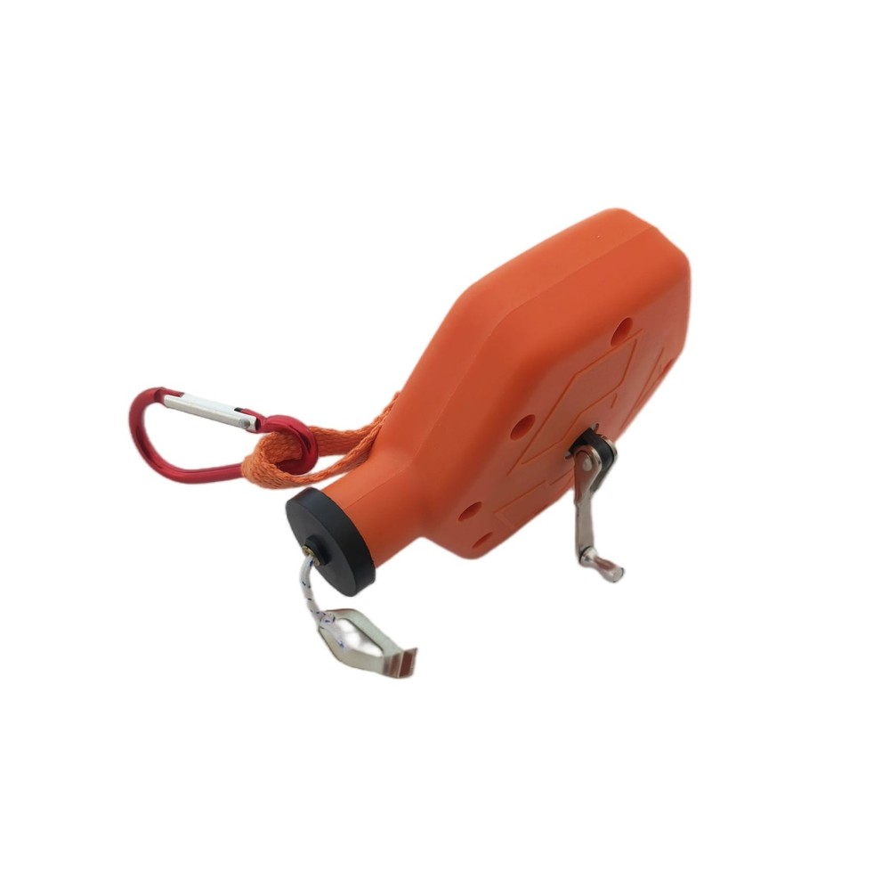 100ft Construction Chalk Reel with Carabiner 6 Locking Positions Orange