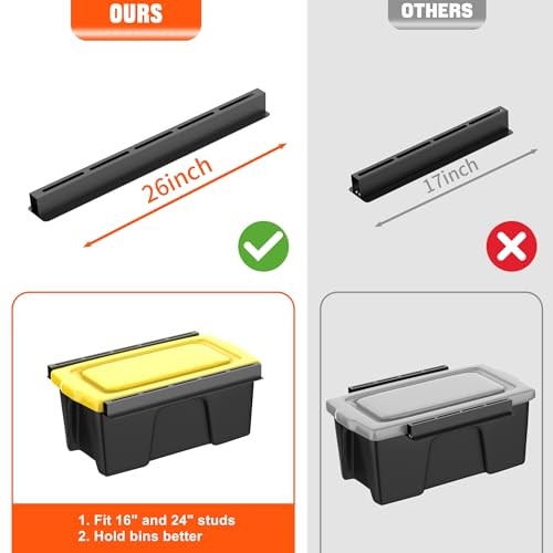 Garage Ceiling Bin Storage Rack, Adjustable Heavy Duty Overhead for 5 bins