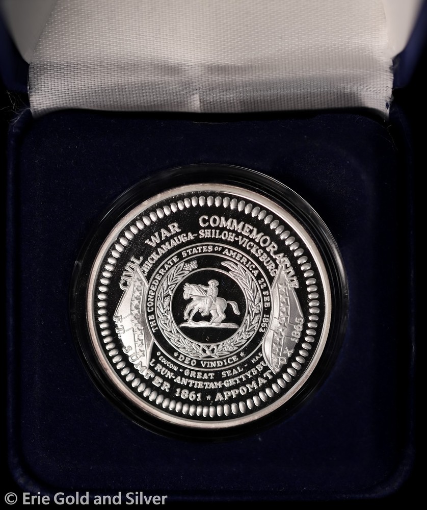 2009 Civil War Commemorative Proof 1 oz Silver Round w/ Box