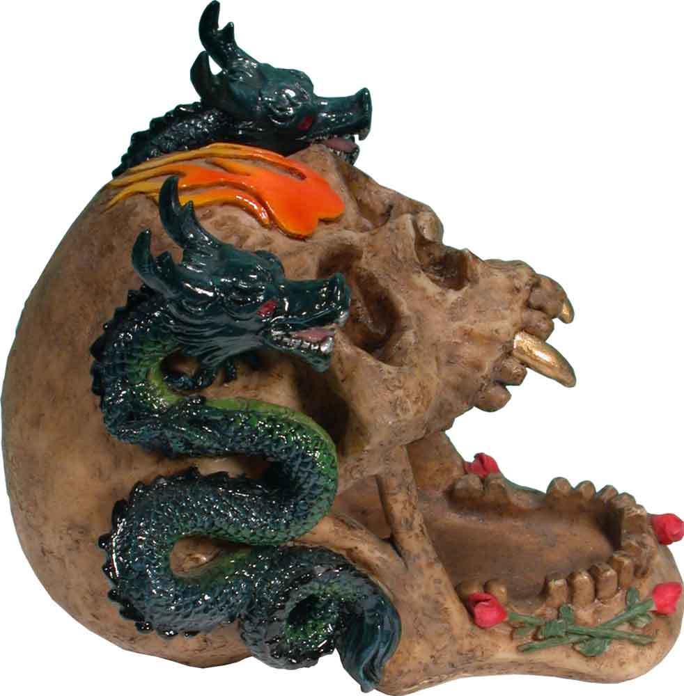 Halloween Vampire Dragons Demon Devil Dead Head Human Skull Dish Ashtray 2894-04