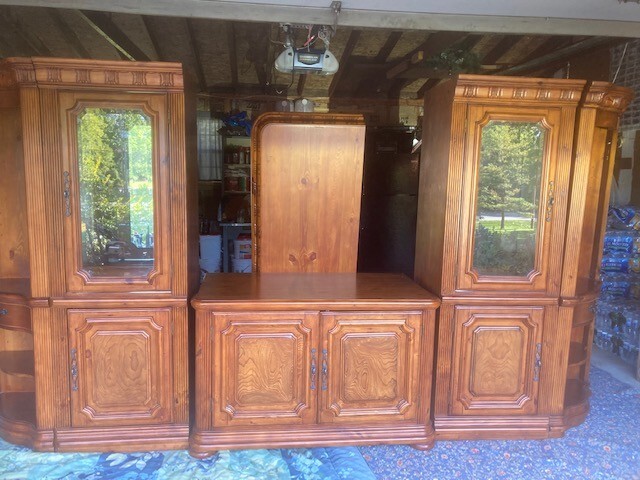 Entertainment wall unit or dining room display case and cabinet