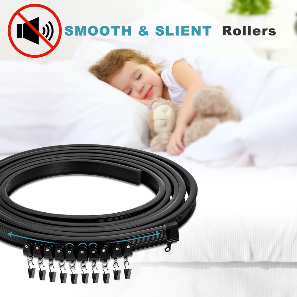 16 Ft Ceiling Curtain Track Flexible Bendable Sliding Curtain Rail System