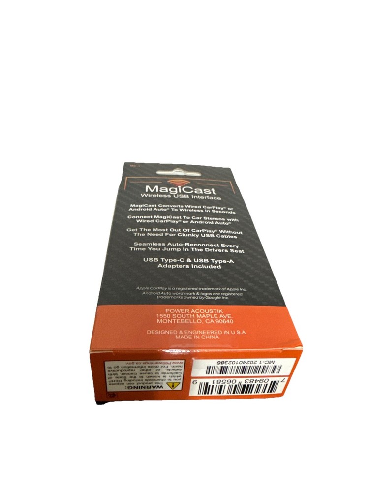 Magi Cast Power Acustik Wireless USB Interface-Car play & Android Auto ￼