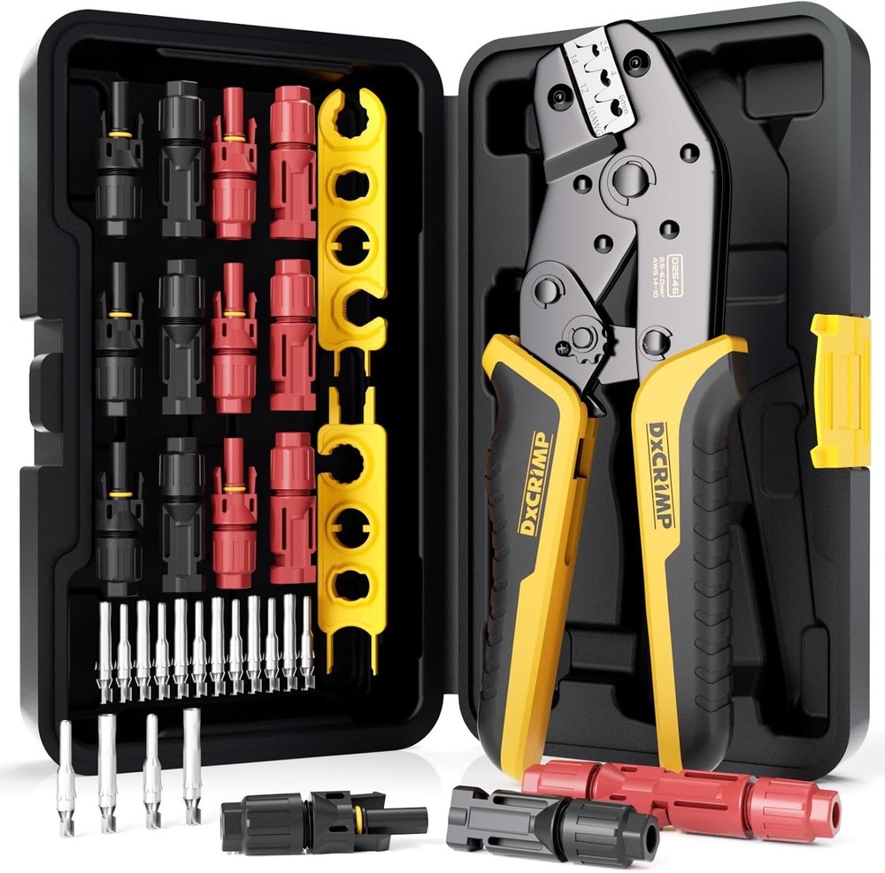Solar Connector Crimping Tool Kit For 14-10 AWG Solar Panel Cable Assembly Tools